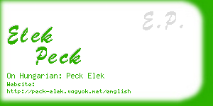 elek peck business card